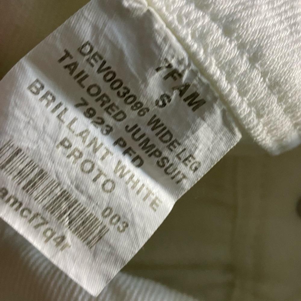 7 For All Mankind White Wide Leg Taloired Sleeveless Jumpsuit - Picture 9 of 9